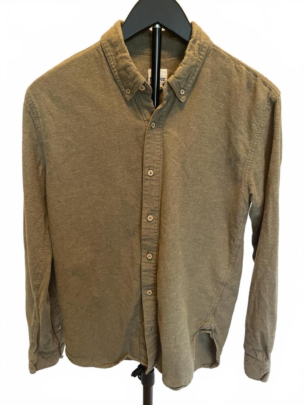 Tentree Olive Green Cotton Hemp Button Down Shirt Small Earthy Outdoor Cabincore